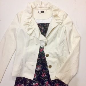 🌹HP🌹Elegant Ruffled Collar Short Jacket Tailored Blazer